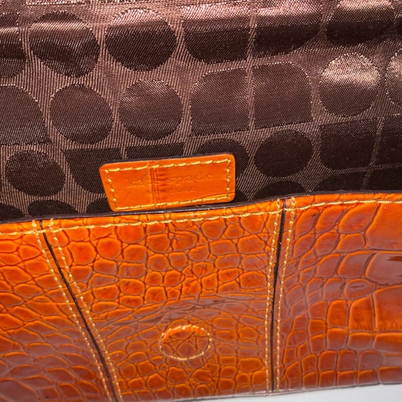 Kate Spade Vibrant Orange Embossed Clutch
